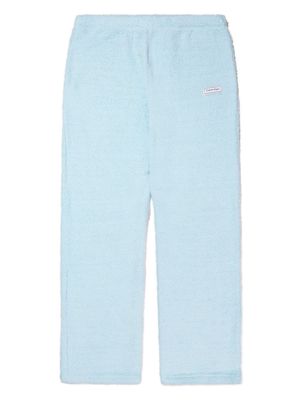 Calvin Klein Kids logo-patch textured trousers - Blue