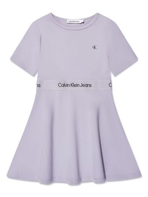 Calvin Klein Kids logo-print A-line dress - Purple
