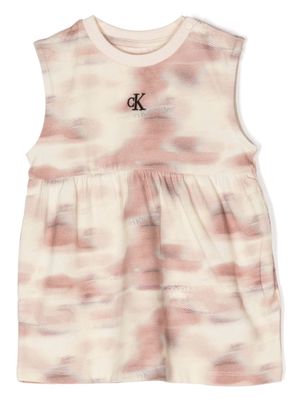 Calvin Klein Kids logo-print cotton dress - Brown