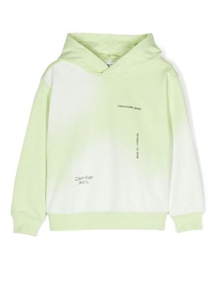 Calvin Klein Kids logo-print cotton hoodie - Green