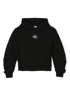 Calvin Klein Kids logo-print cotton-jersey hoodie - Black