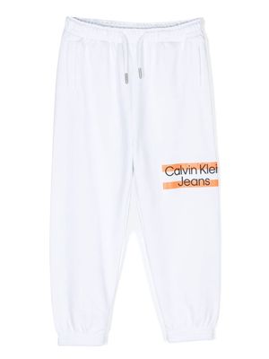 Calvin Klein Kids logo-print cotton track pants - White