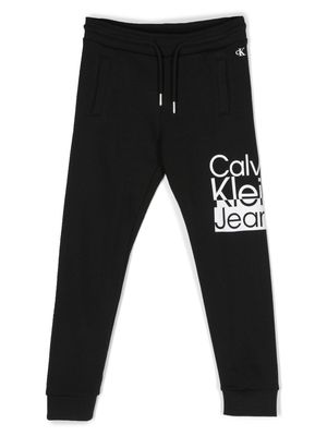 Calvin Klein Kids logo-print drawstring joggers - Black