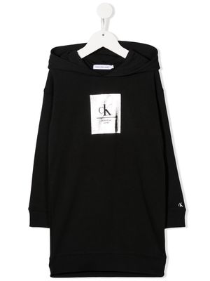 Calvin Klein Kids logo-print hoodie dress - Black