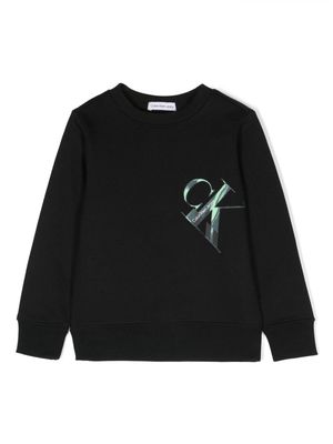 Calvin Klein Kids logo-print jersey sweatshirt - Black