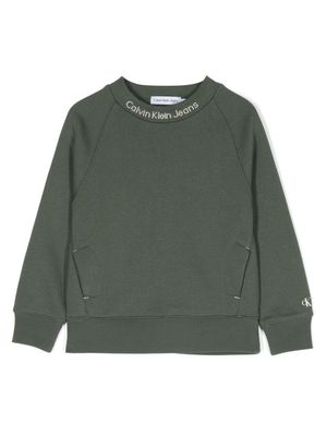 Calvin Klein Kids logo-print jersey sweatshirt - Green