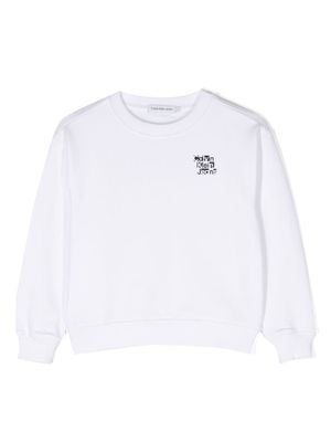 Calvin Klein Kids logo-print jersey sweatshirt - White