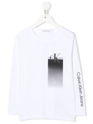 Calvin Klein Kids logo-print long-sleeve top - White