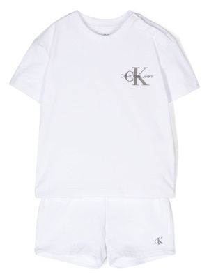 Calvin Klein Kids logo print short set - White