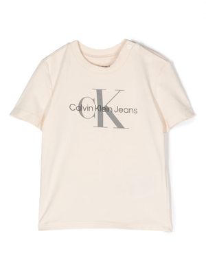 Calvin Klein Kids logo-print short-sleeve T-shirt - Neutrals