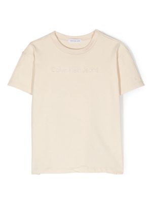 Calvin Klein Kids logo-print short-sleeved T-shirt - Neutrals