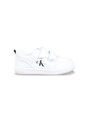 Calvin Klein Kids logo-print touch-strap trainers - White