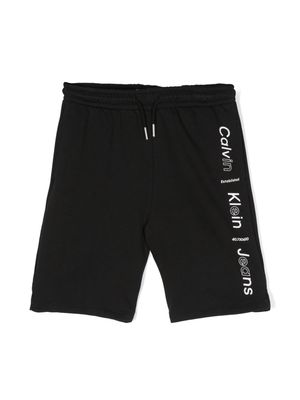 Calvin Klein Kids logo-print track shorts - Black