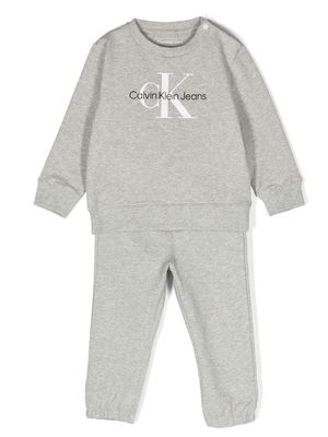 Calvin Klein Kids logo-print two-piece tracksuit set - Grey