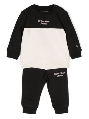 Calvin Klein Kids logo-print two-tone tracksuit - Black