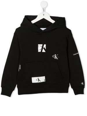 Calvin Klein Kids logo pullover hoodie - Black