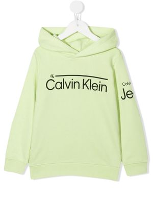 Calvin Klein Kids logo pullover hoodie - Green