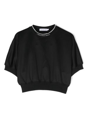 Calvin Klein Kids logo-tape jersey sweatshirt - Black