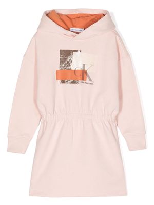 Calvin Klein Kids monogram-print hoodie dress - Pink