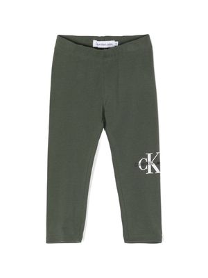 Calvin Klein Kids monogram-print leggings - Green