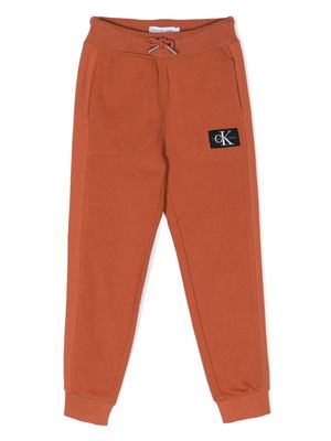 Calvin Klein Kids Ottoman logo-patch track pants - Orange