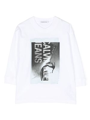 Calvin Klein Kids photograph-print cotton T-shirt - White