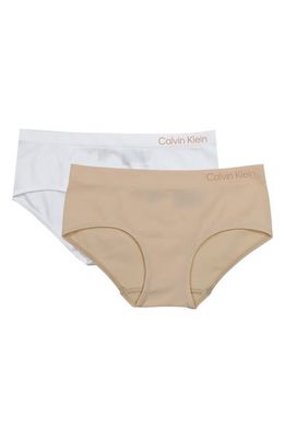 Calvin Klein Kids' Seamless Hipster Panties - Pack of 2 in White/Nude