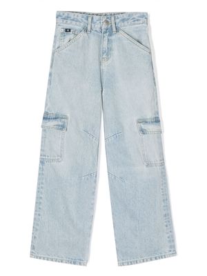 Calvin Klein Kids side flap-pocket denim jeans - Blue