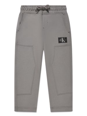 Calvin Klein Kids Spacer logo-patch drawstring track pants - Grey