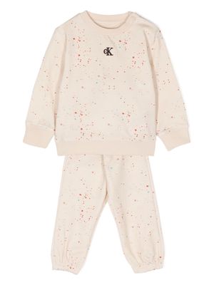 Calvin Klein Kids Sprinkles logo-embroidered tracksuit set - Neutrals