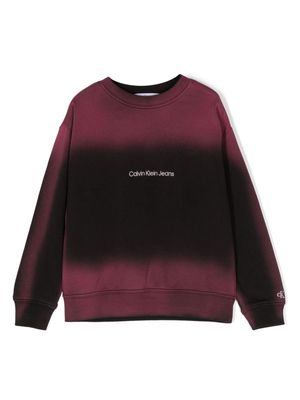 Calvin Klein Kids tie-dye cotton sweatshirt - Black