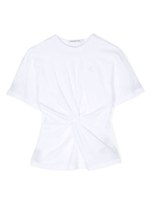 Calvin Klein Kids twist-embellished cotton T-shirt - White