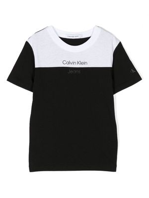 Calvin Klein Kids two-tone panelled T-shirt - Black