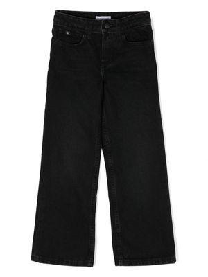 Calvin Klein Kids washed wide-leg jeans - Black
