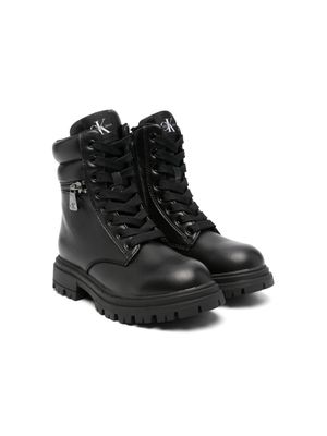 Calvin Klein Kids zipped combat boots - Black