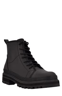 Calvin Klein Lace-Up Boot in Black Multi Fabric