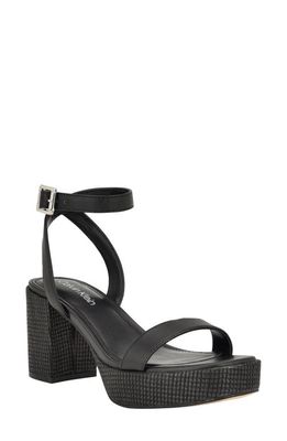 Calvin Klein Lalah Ankle Strap Platform Sandal in Black01