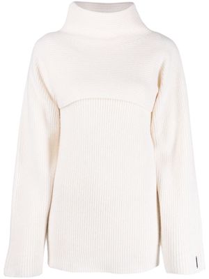 Calvin Klein layered-design wool jumper - White