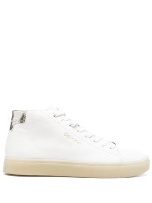Calvin Klein leather high-top sneakers - White
