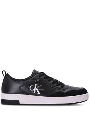 Calvin Klein leather lace-up sneakers - Black