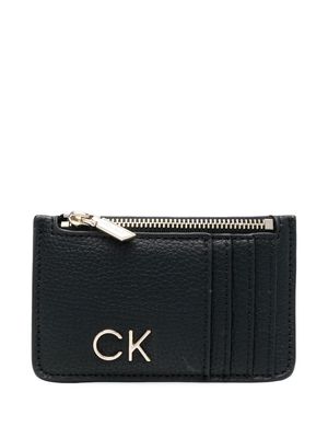 Calvin Klein leather logo-lettering cardholder - Black