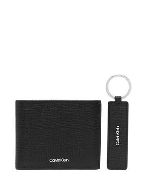 Calvin Klein leather wallet and keyfob set - Black