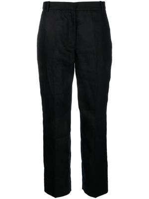 Calvin Klein linen cropped trousers - Black