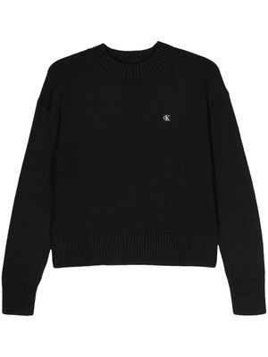 Calvin Klein logo-appliqué cotton jumper - Black