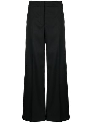 Calvin Klein logo-appliqué wide-leg trousers - Black