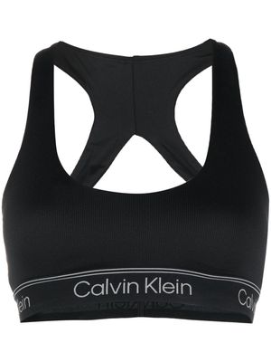 Calvin Klein logo-band-detail cropped top - Black