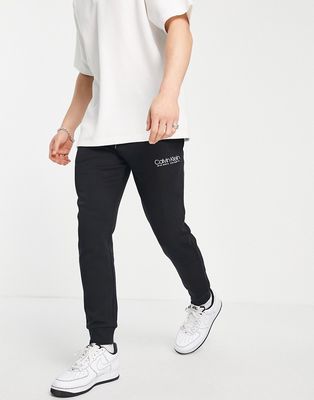 Calvin Klein logo coordinates cuffed sweatpants in black