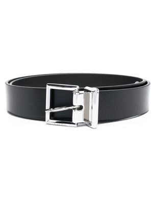 Calvin Klein logo-debossed leather belt - Black