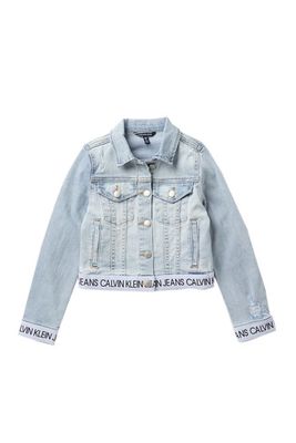 Calvin Klein Logo Denim Jacket in Breeze