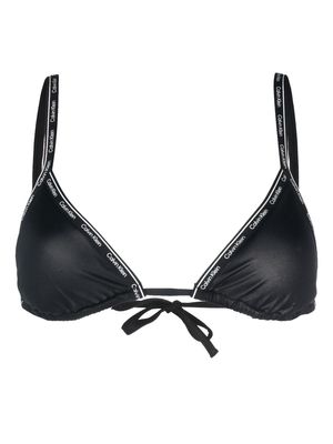 Calvin Klein logo-embellished triangle-cup bikini top - Black